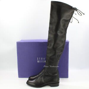 NEW Stuart Weitzman Lowland Over-the-Knee Boots-Black Leather – Small Feet